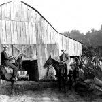 Jacob A. Shenk (left), and Mahlon Blosser, in Kentucky missions work 1940s (Ellen Shenk photo)