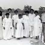 Pastor Caonabo Reyes baptism, Washington Spanish fellowship, 1978 (VMC Archives)
