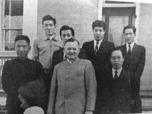 Lloyd Weaver, Sr., (center) ministered to Japanese military officers in Newport News.